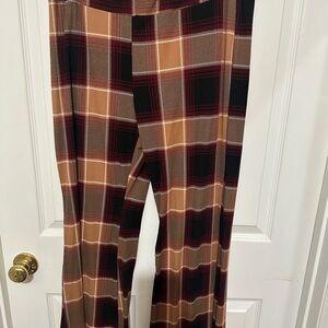 Planet Gold Plaid Boot Cut Pants - Red, Black, Tan